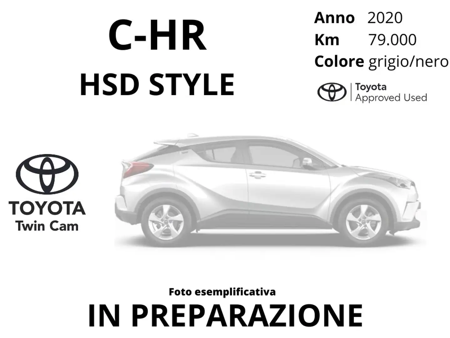 Toyota C-HR C-HR 1.8h Style+ 2wd e-cvt Grigio - 1