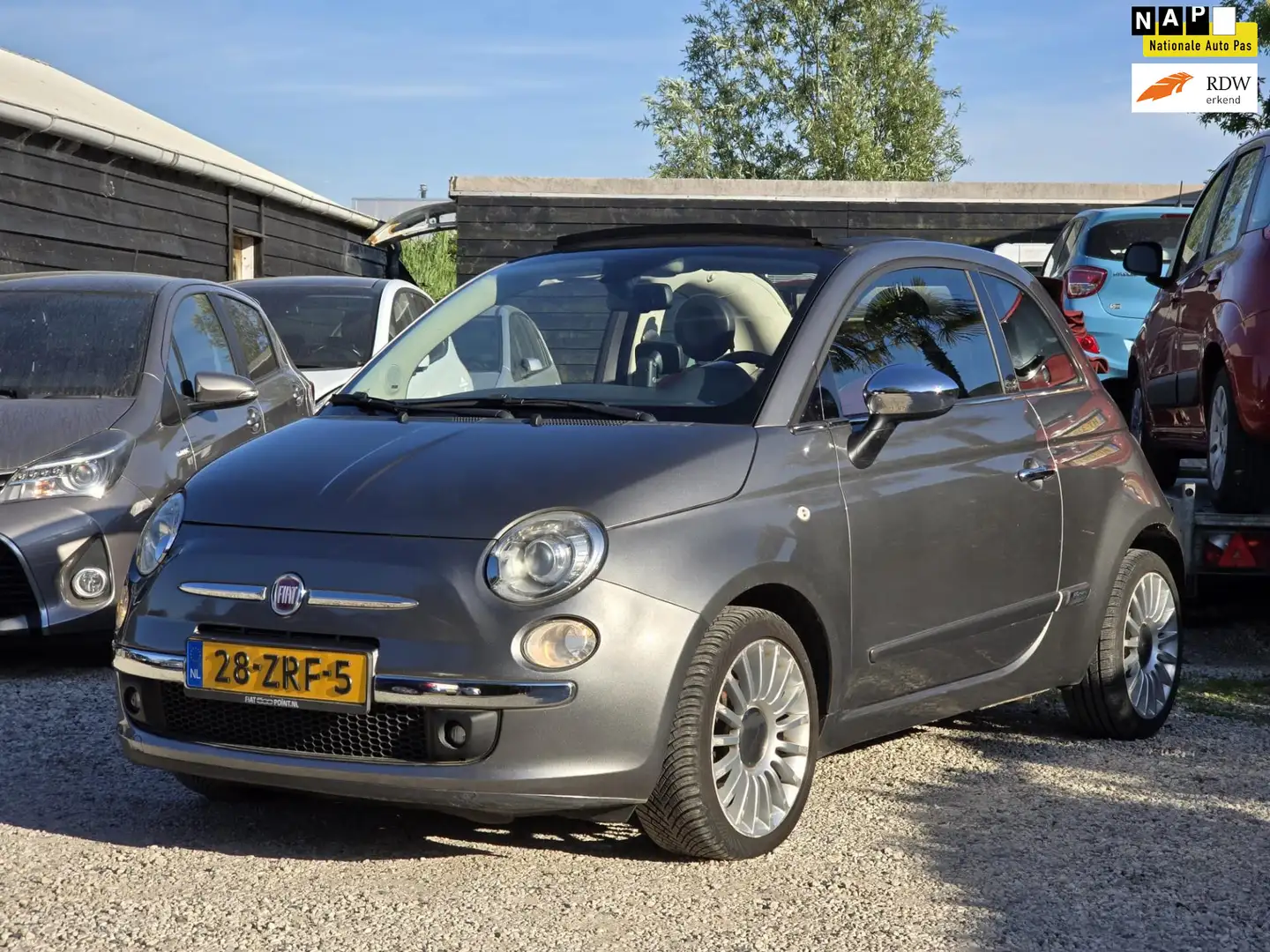 Fiat 500C 0.9 C TwinAir Rock Leder/Navi/PDC Grijs - 1