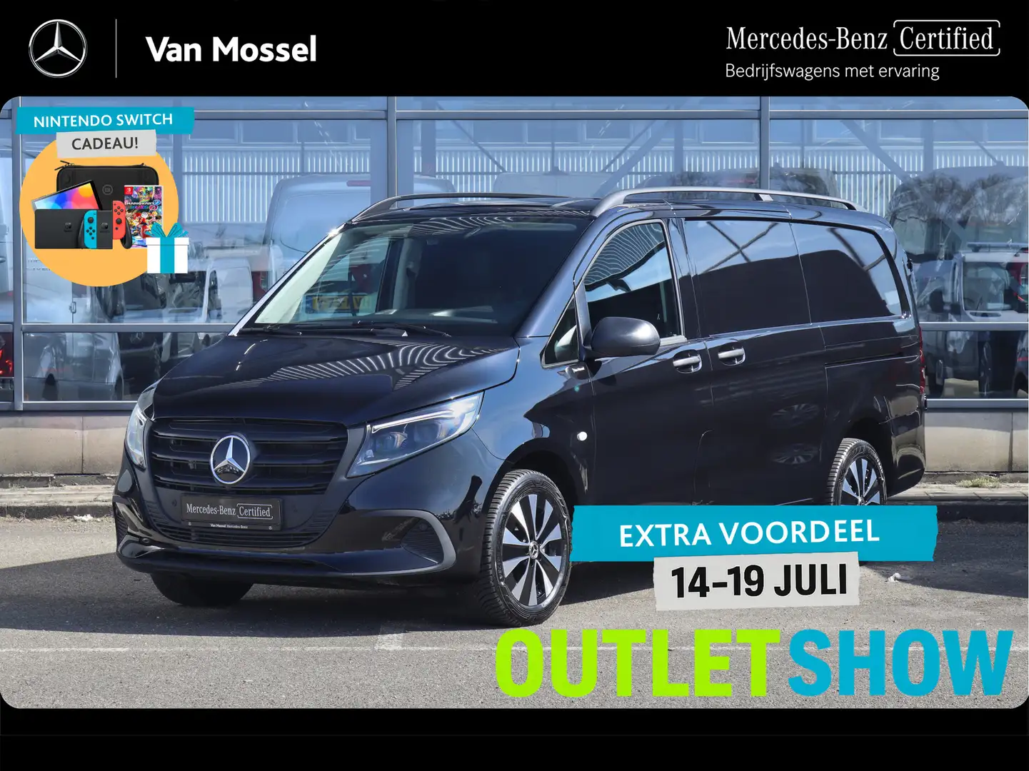 Mercedes-Benz Vito 116 CDI L2 Pro | CLIMA/CRUISE/CAMERA/2.500KG AHW | Zwart - 1