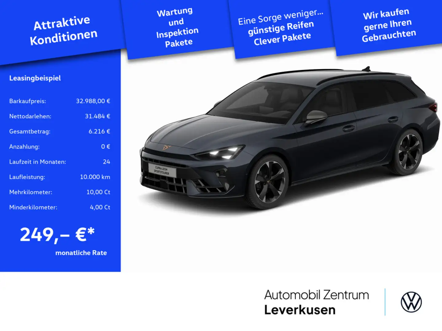 CUPRA Leon ST 2.0 TDI DSG KAMERA NAVI ACC LED AHK Grau - 1