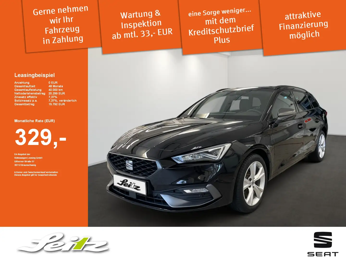 SEAT Leon Sportstourer 1.4 TSI e-Hybrid FR *AHK*NAVI*LED* Noir - 1