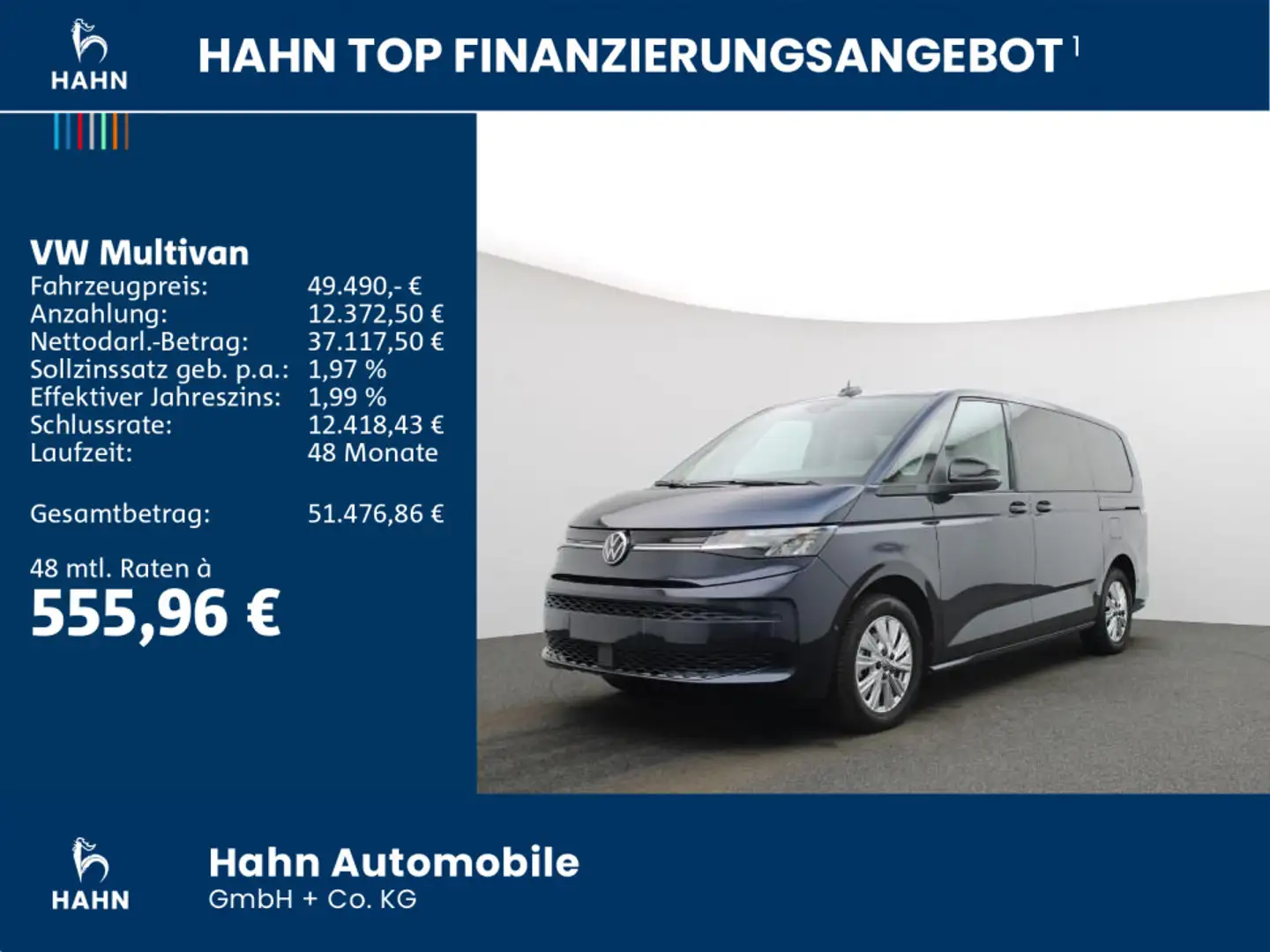 Volkswagen T7 Multivan Life LÜ 2,0TDI 110kW DSG GJR AHK VIS Blau - 2