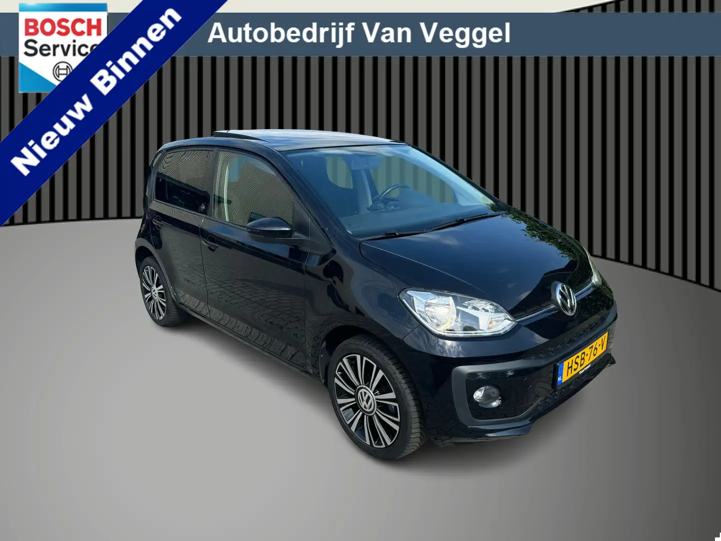 Volkswagen up! 1.0 BMT high up! pano, airco, stoelverw Zwart - 1