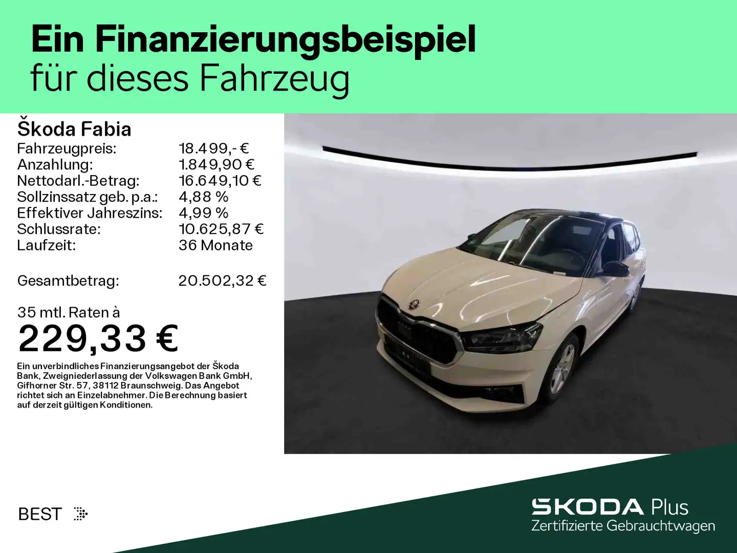 Skoda Fabia 1.0 TSI STYLE*LED*PANO*KAMERA*PDC*SHZ*NAVI Weiß - 2