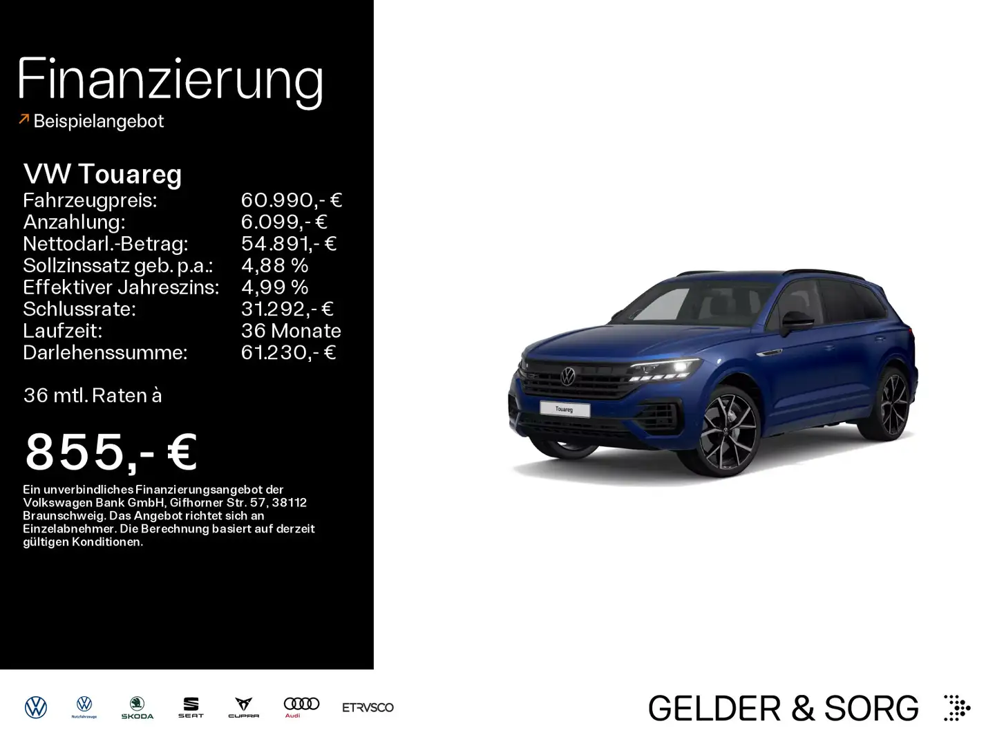 Volkswagen Touareg R-Line 3.0 TSI 22Z*Pano*Stand*Massage Albastru - 1