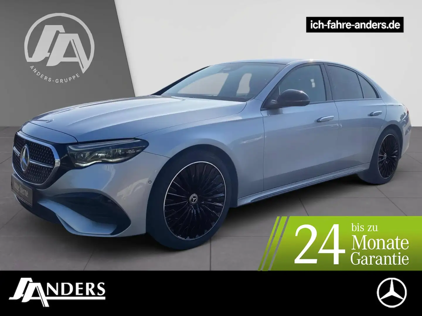 Mercedes-Benz E 220 d +AMG+AHK+SHZ+Night+SpurW+S-Sitz+ParkAss. Argent - 1