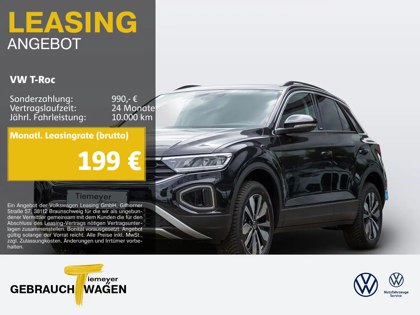Volkswagen T-Roc 1.5 TSI MOVE Life GanzJR NAVI LED SIHZG RF Schwarz - 1