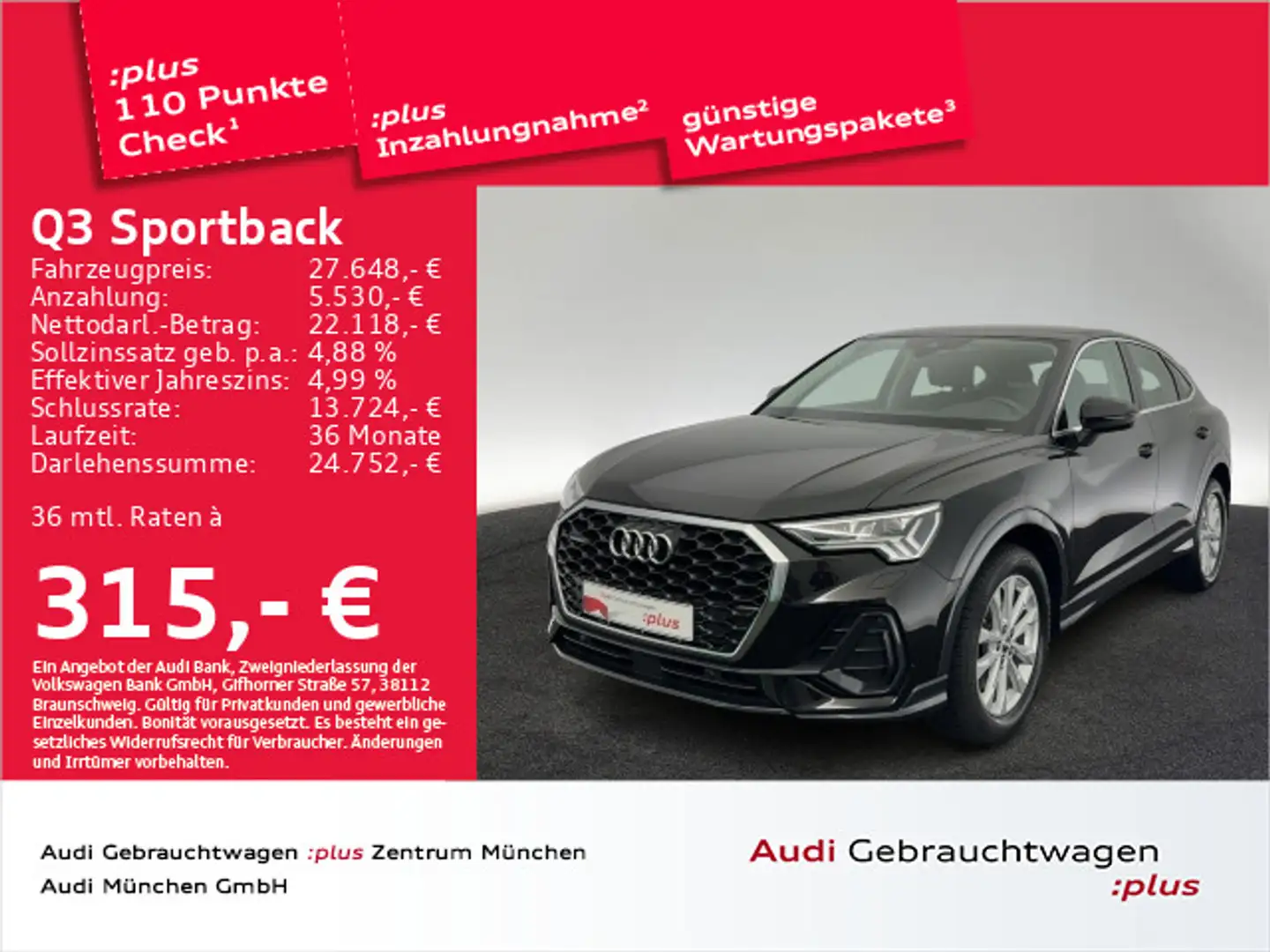 Audi Q3 40 TFSI qu. S tronic Matrix/Virtual Zwart - 1