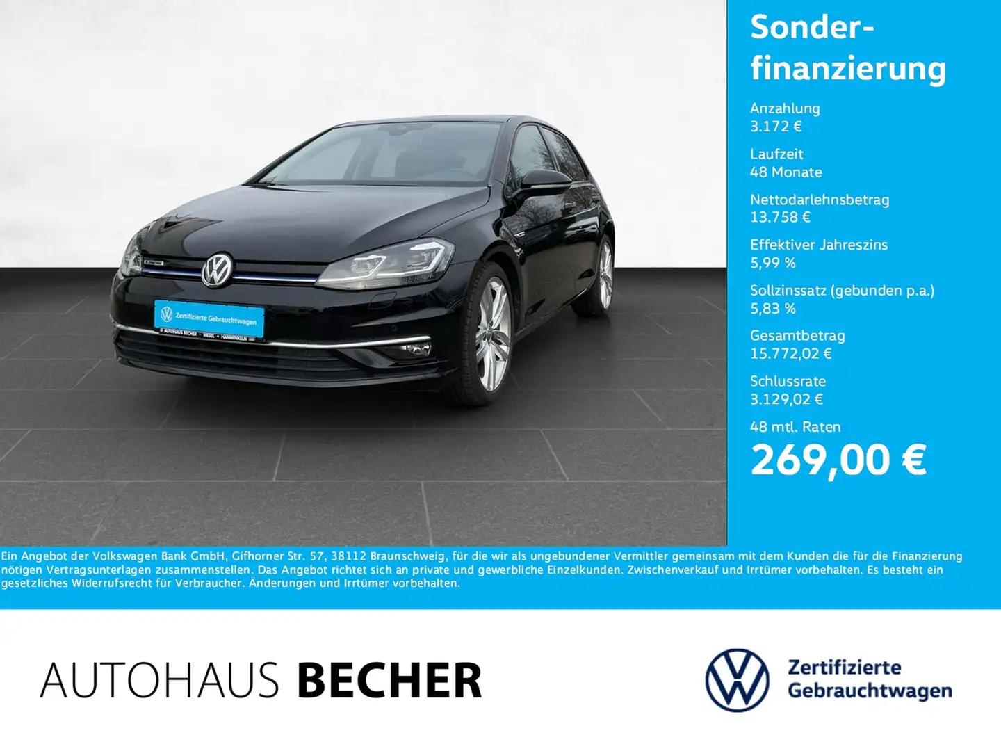 Volkswagen Golf Highline 1.5 TSI 6-Gang /LED/Pano/Sitzhz Schwarz - 1
