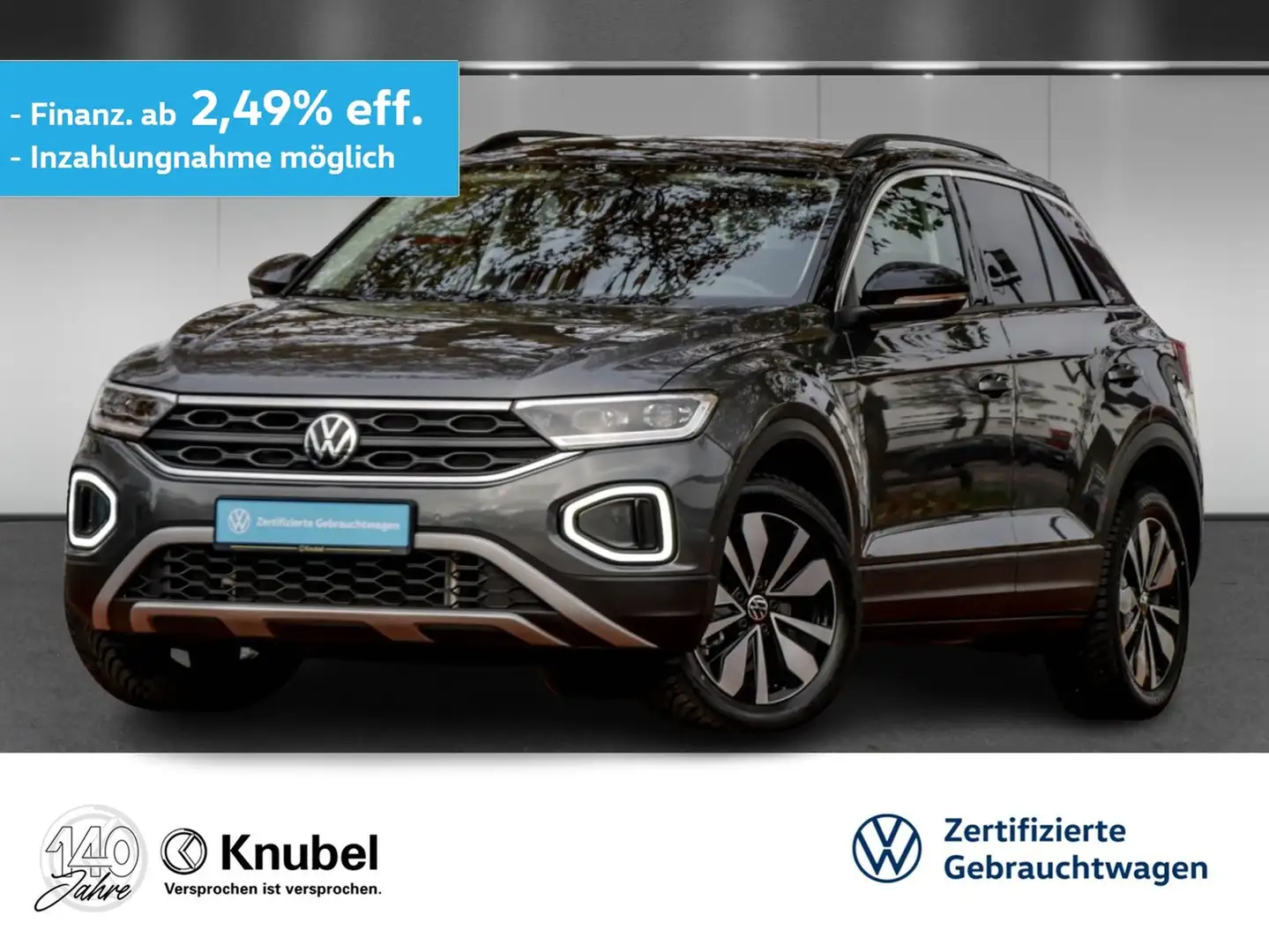 Volkswagen T-Roc GOAL 2.0 TDI DSG LED+ Navi AHK TravelAss. Grau - 1