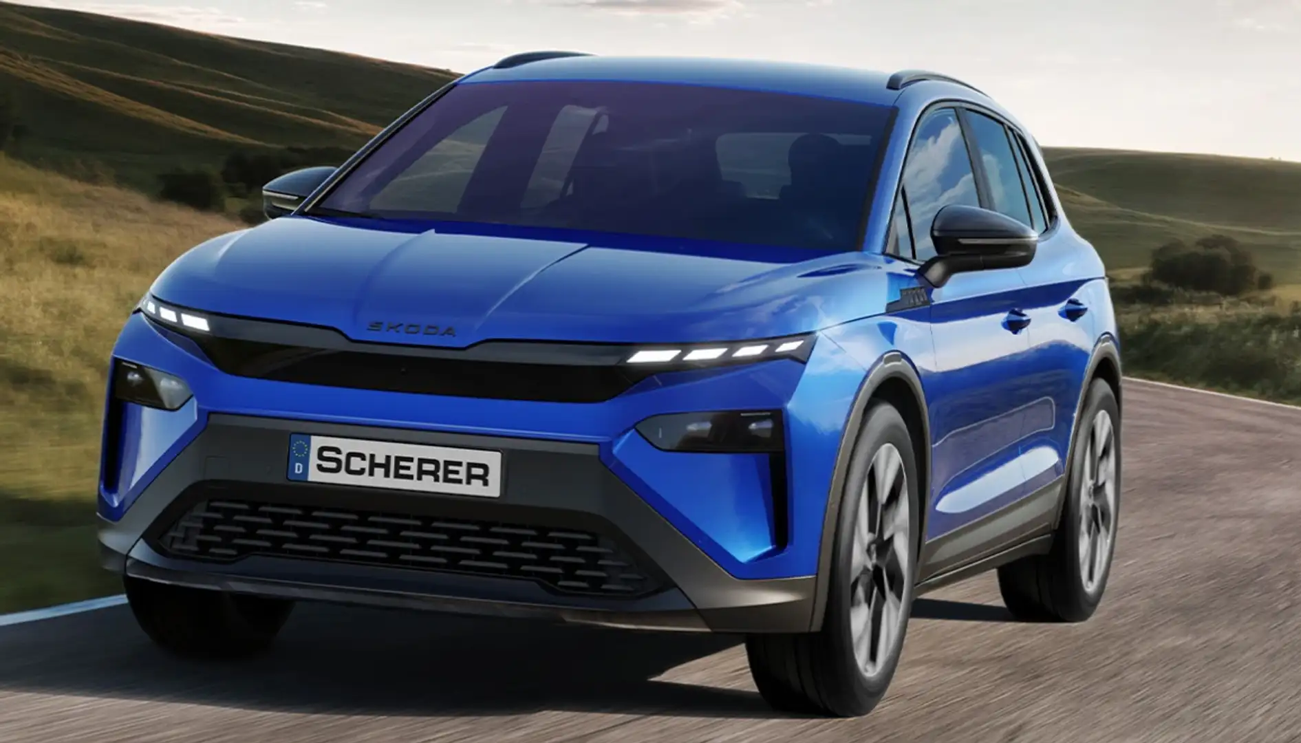 Skoda Elroq 50 Tour 55 kWh Batterie Elektromotor Blau - 1