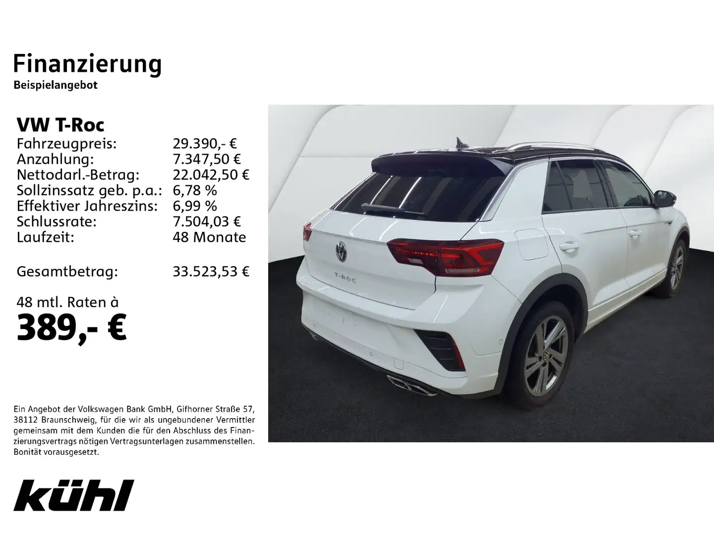 Volkswagen T-Roc 1.5 TSI DSG R-Line LED+/ACC/Kamera/App/Nav Weiß - 2