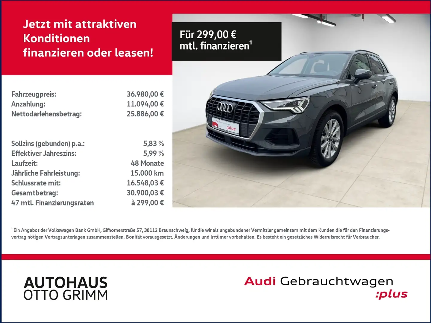 Audi Q3 35 TFSI S tronic LED AHK SHZ KLIMA NAVI ALU Grau - 1