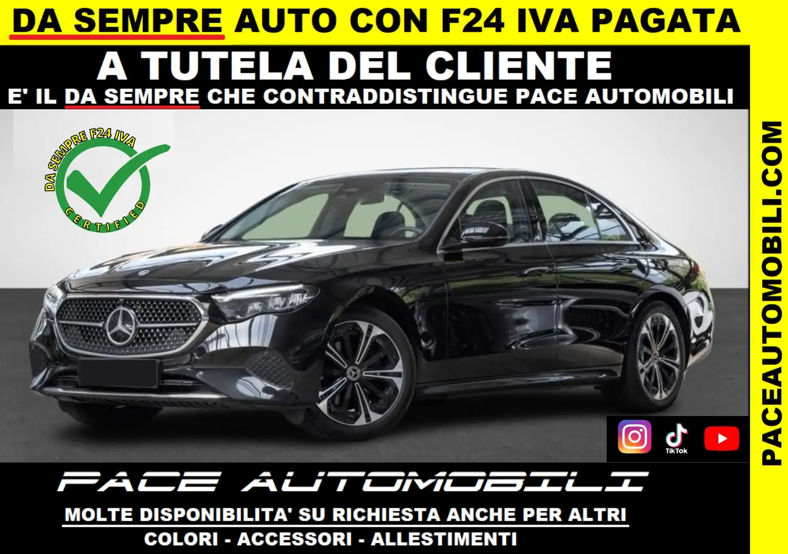 Mercedes-Benz E 220 D NEW AVANTGARDE SPORT MBUX CRUISE ACC WIDESCREEN Nero - 1
