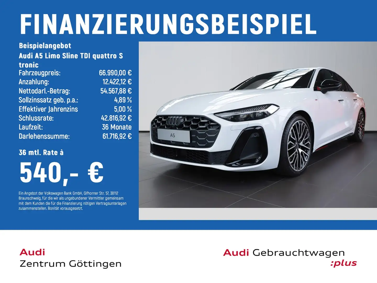 Audi A5 Limo Sline TDI quattro S tronic TECH PLUS+AHK Weiß - 2