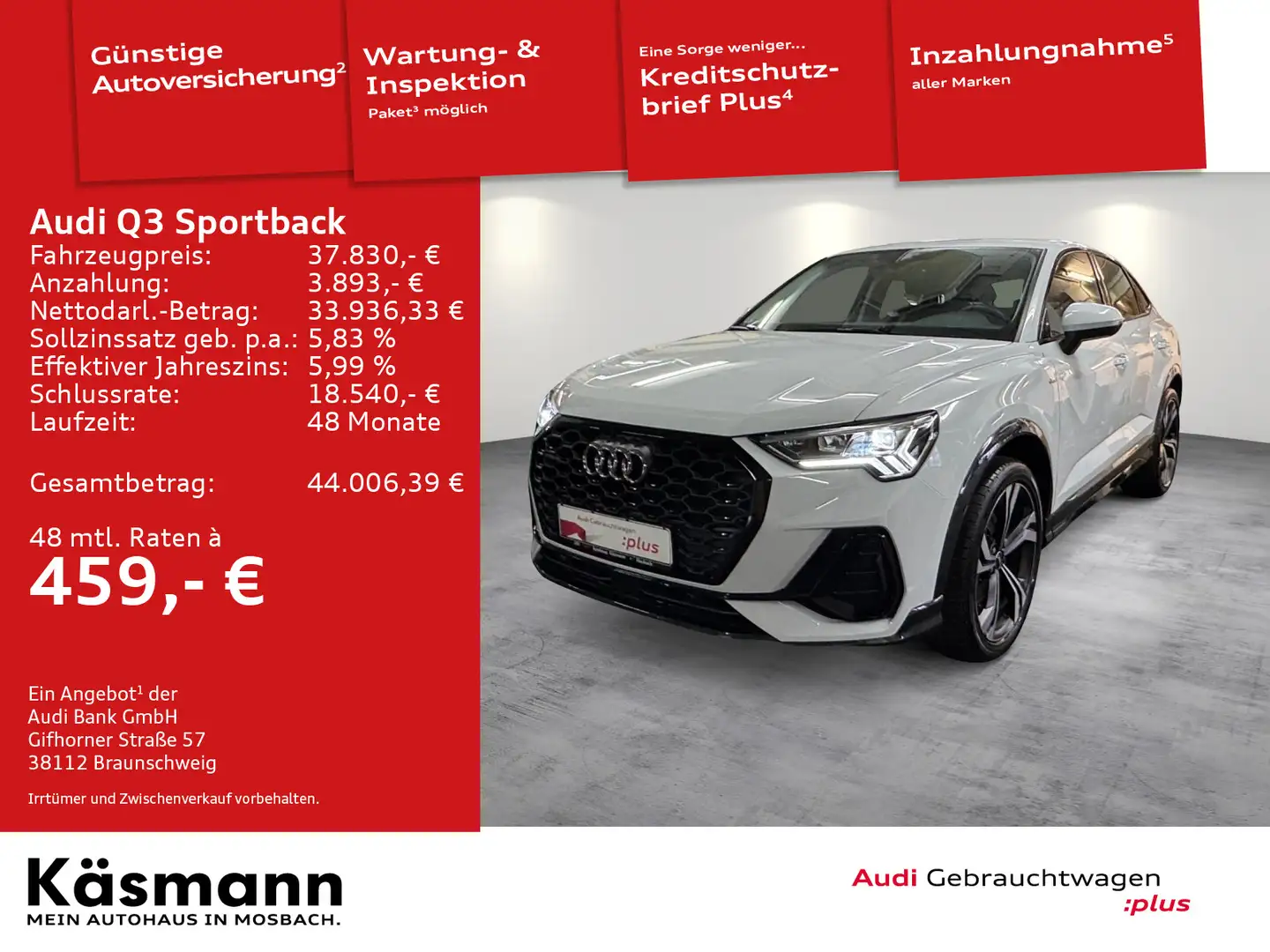 Audi Q3 S line 40TFSI qu LED NAV SHZ PDC Weiß - 1