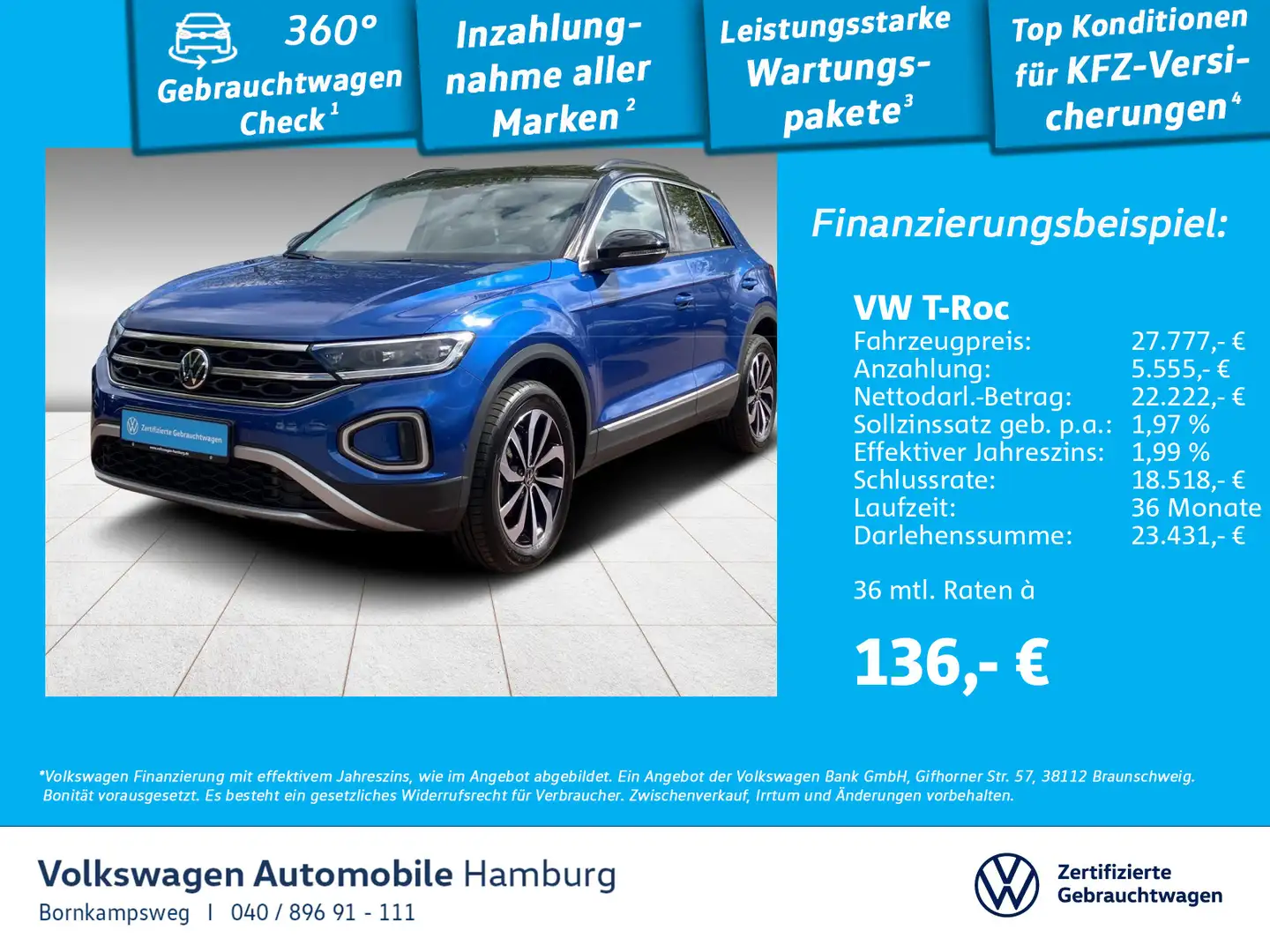 Volkswagen T-Roc 1.5 TSI Style Panorama Navi LED AHK Braun - 1