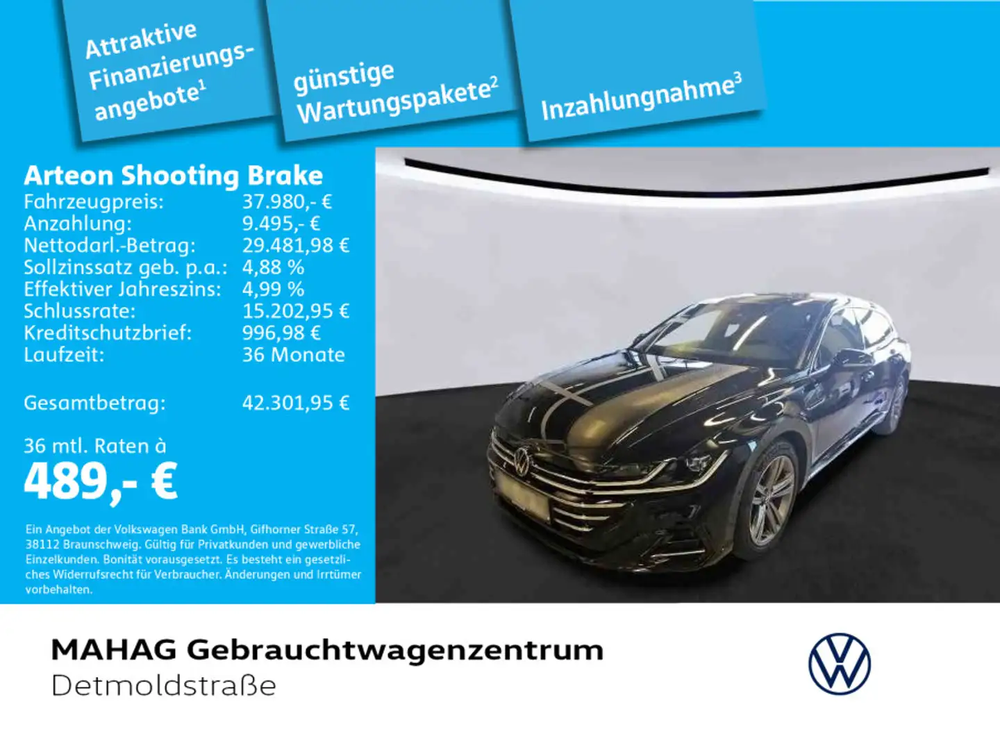 Volkswagen Arteon R-Line 2.0 TSI Leder AHK I Schwarz - 1