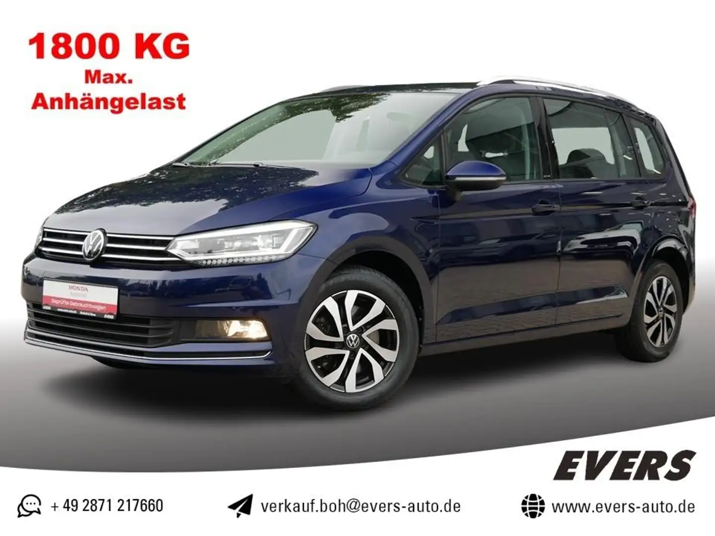 Volkswagen Touran 2.0 TDI DSG ACTIVE NAVI+AHK+STDHZG+ACC Blau - 1