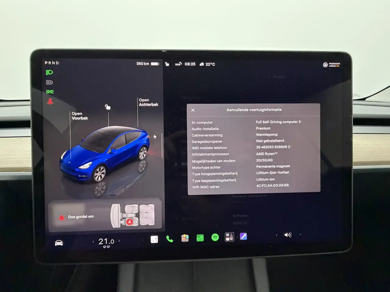 Tesla Model Y RWD 58 kWh SOH 95,1% 170 kw Snellaad Self-Driv, миниатюра 14