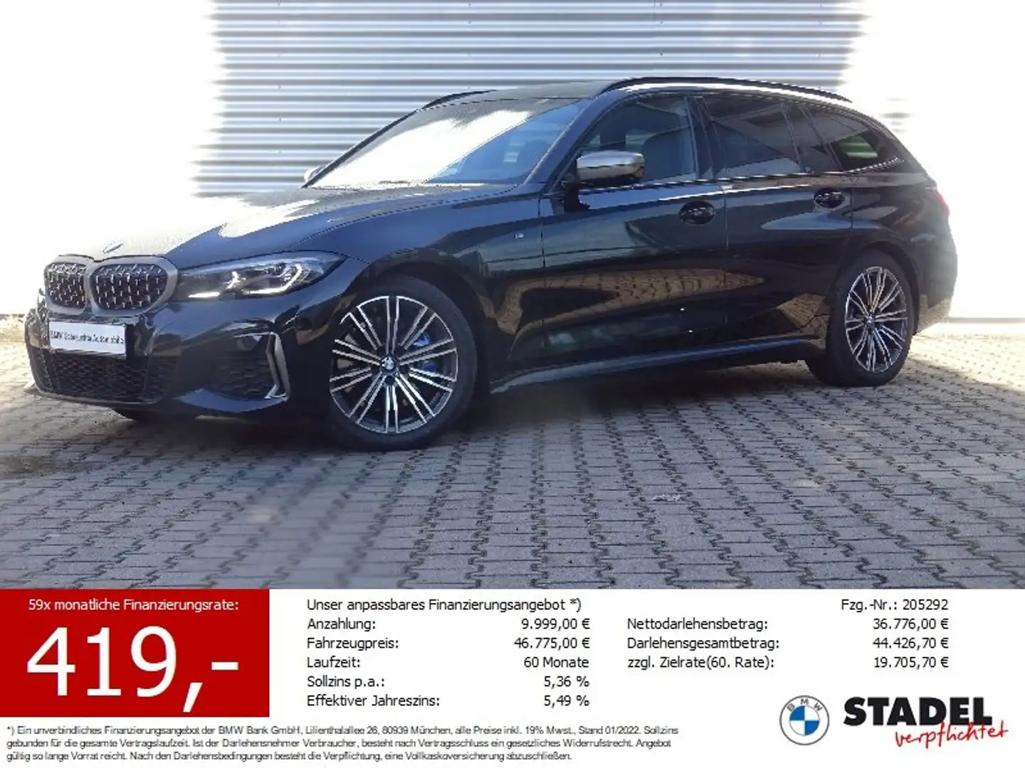 BMW 340 Md xDrive Tour M Sport Laser HuD h/k 360° AHK Schwarz - 1