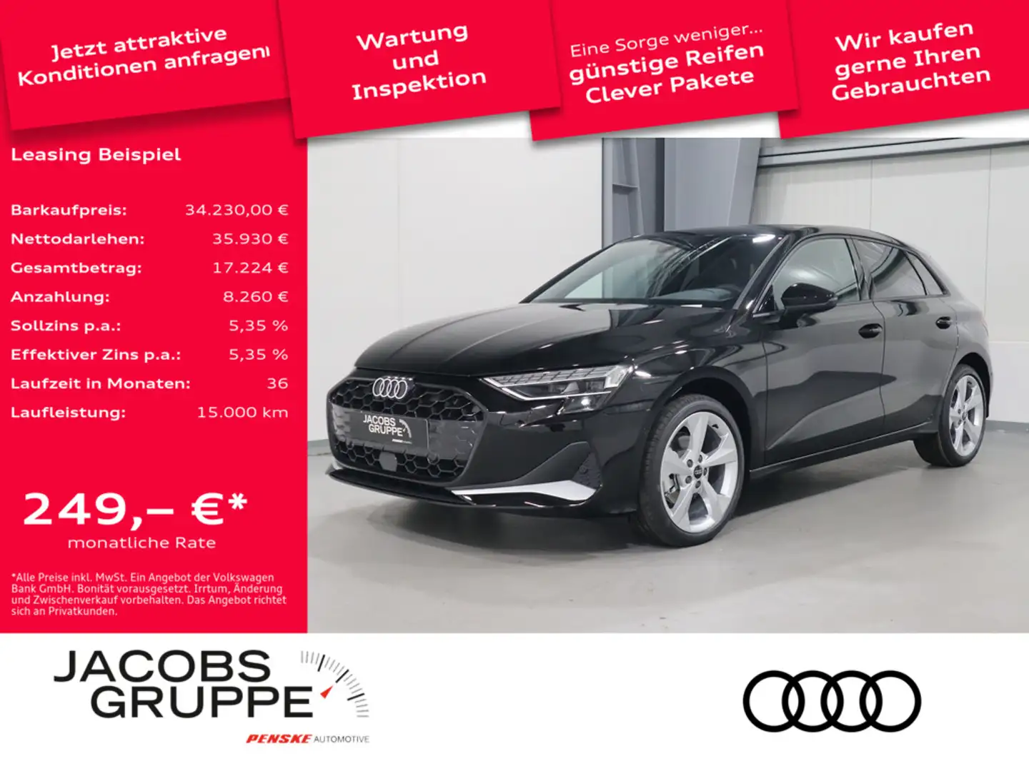 Audi A3 Sportback advanced 35 TFSI 1101 LED Scheinwerfer/1 Negro - 1