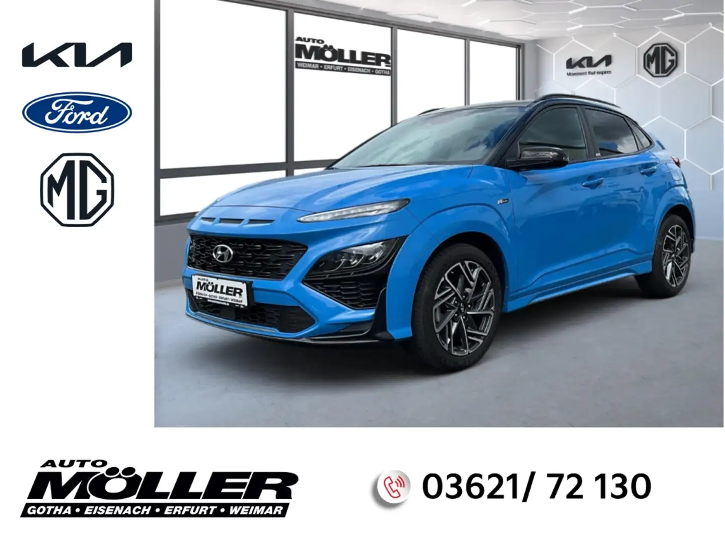 Hyundai KONA 1.0 T-GDI N Line Navi SHZ LED Klimaautom DAB Sound Bleu - 1