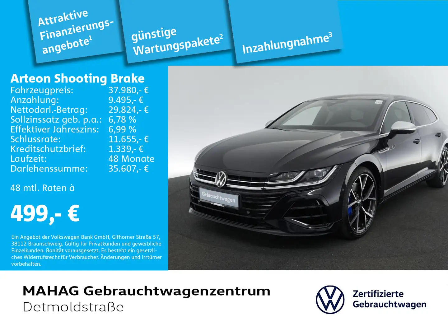 Volkswagen Arteon R 2.0 TSI 4Motion Leder LE Schwarz - 1