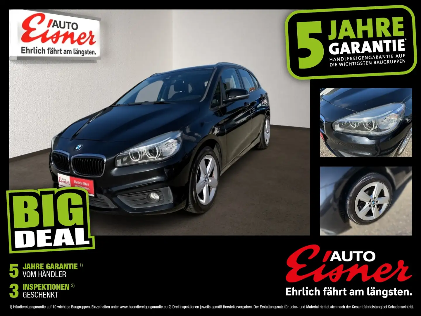 BMW 218 d Active Tourer Advantage AHK abnehmbar Noir - 1