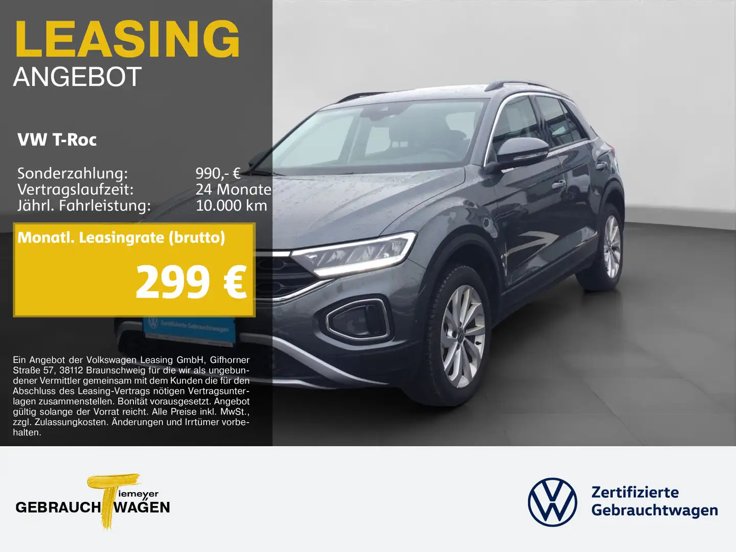 Volkswagen T-Roc 1.5 TSI DSG LIFE LM17 NAVI SITZHZG PDC Grau - 1