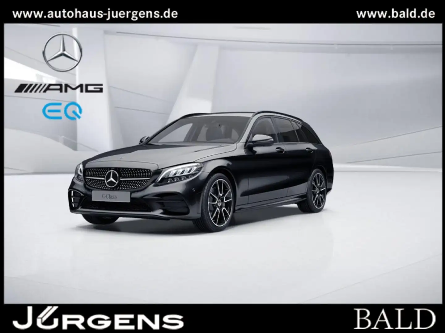 Mercedes-Benz C 300 d T AMG-Sport/AHK/Night/360/Totw/Easy-P Zwart - 1