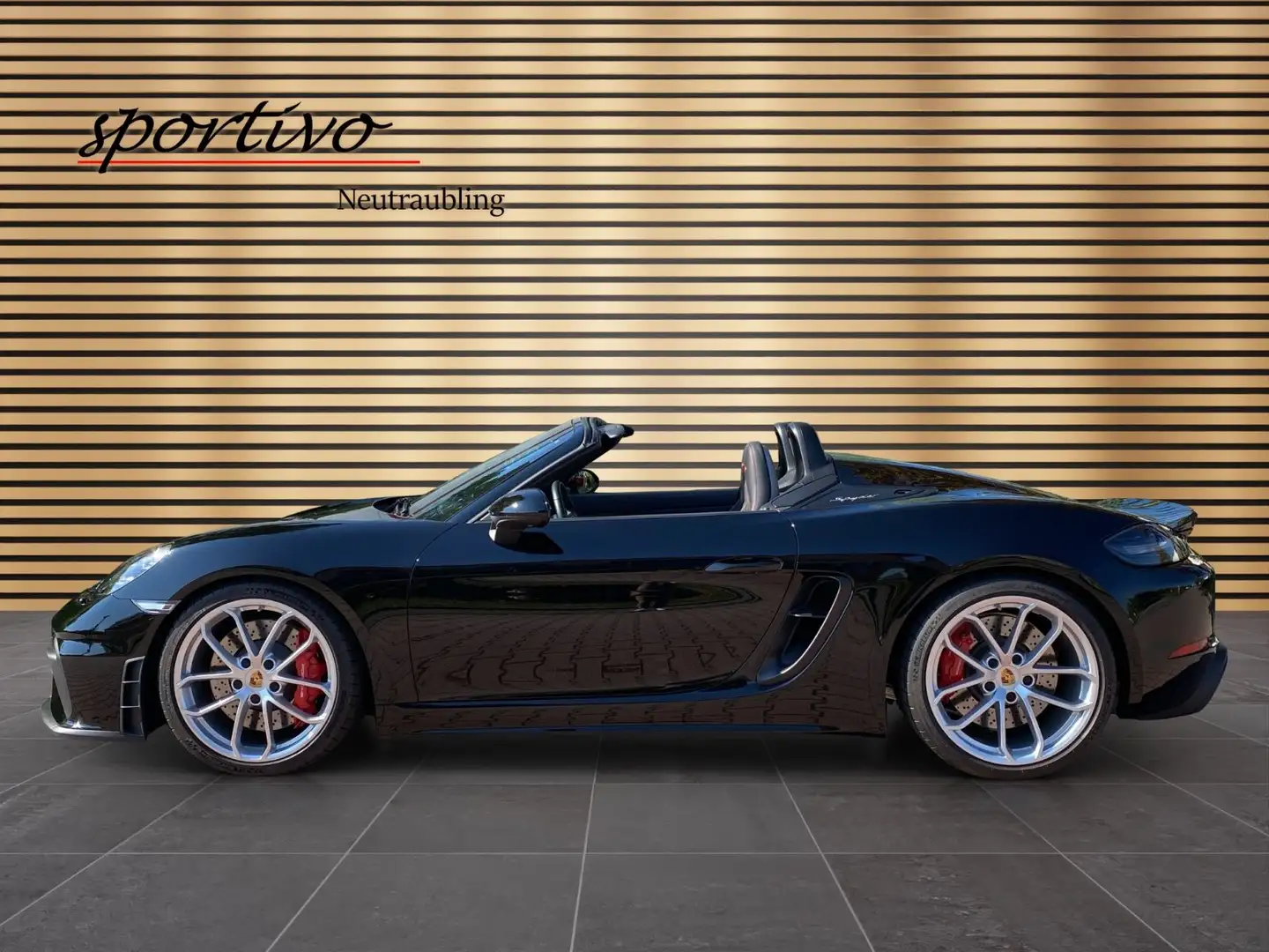 Porsche Boxster 718 Spyder/PDLS+/Sport-Chrono/Race-Tex/1. Hand Zwart - 2