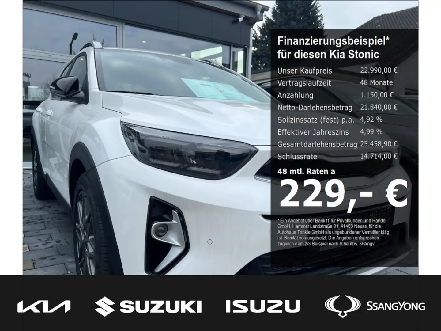 Kia Stonic 1.0 T-GDI Mild-Hybrid DCT Nightline Edition  Navi Weiß - 1