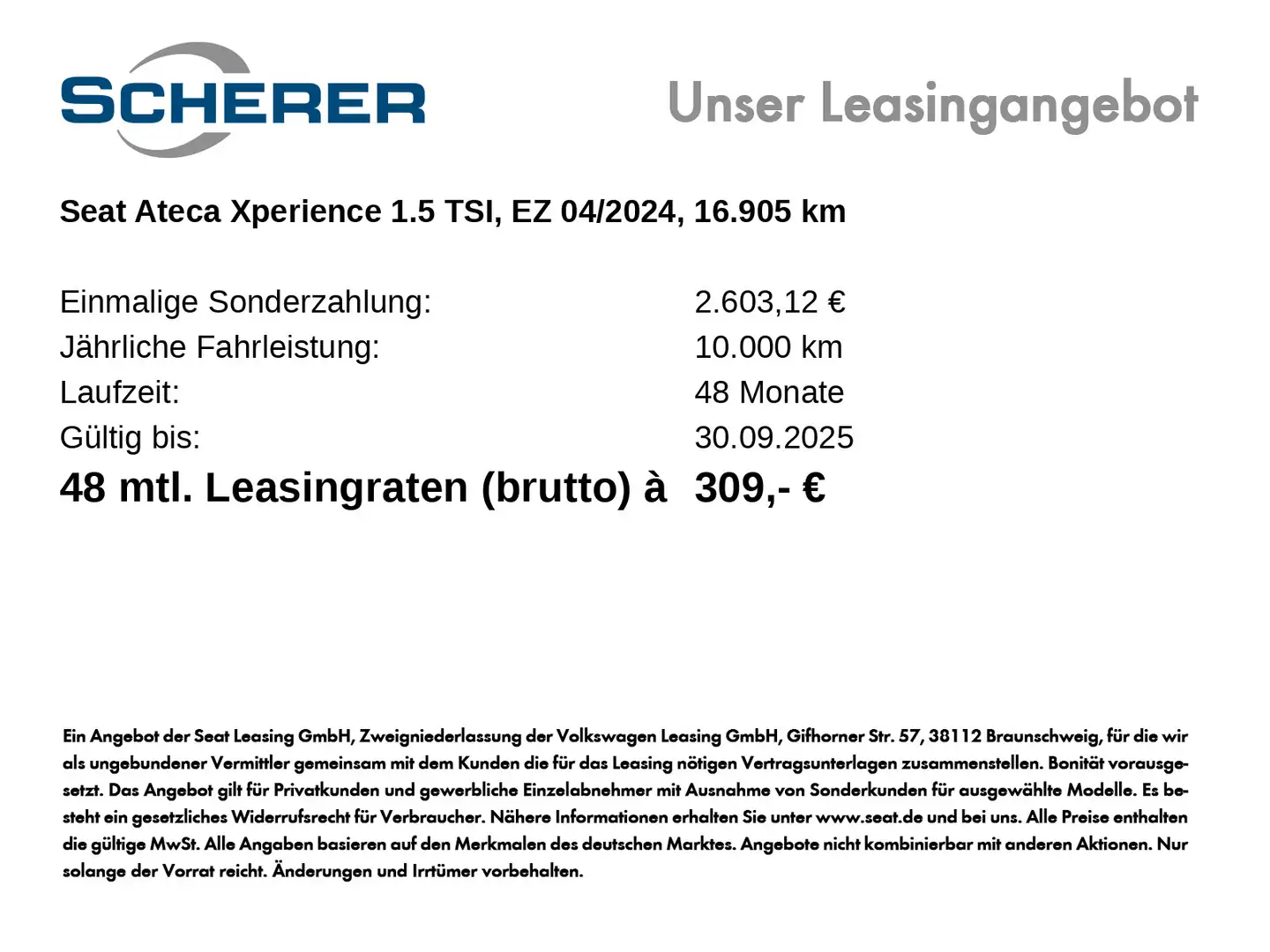 SEAT Ateca Xperience 1.5 TSI DSG LED NAVI ACC RFK AHK Weiß - 2