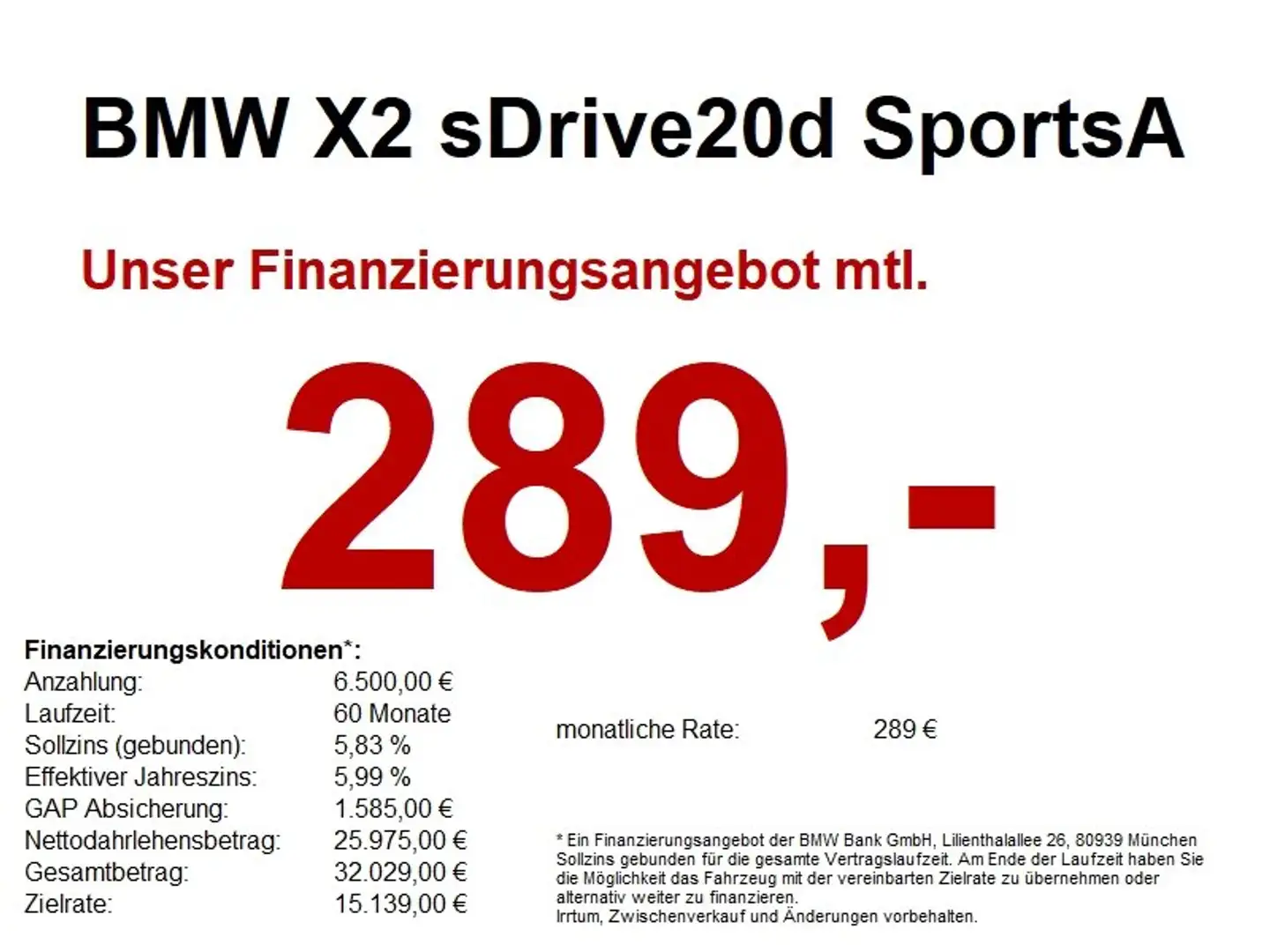 BMW X2 sDrive20d SportsA M Sport Navi.LED.AHK.RFK.PA Blau - 1