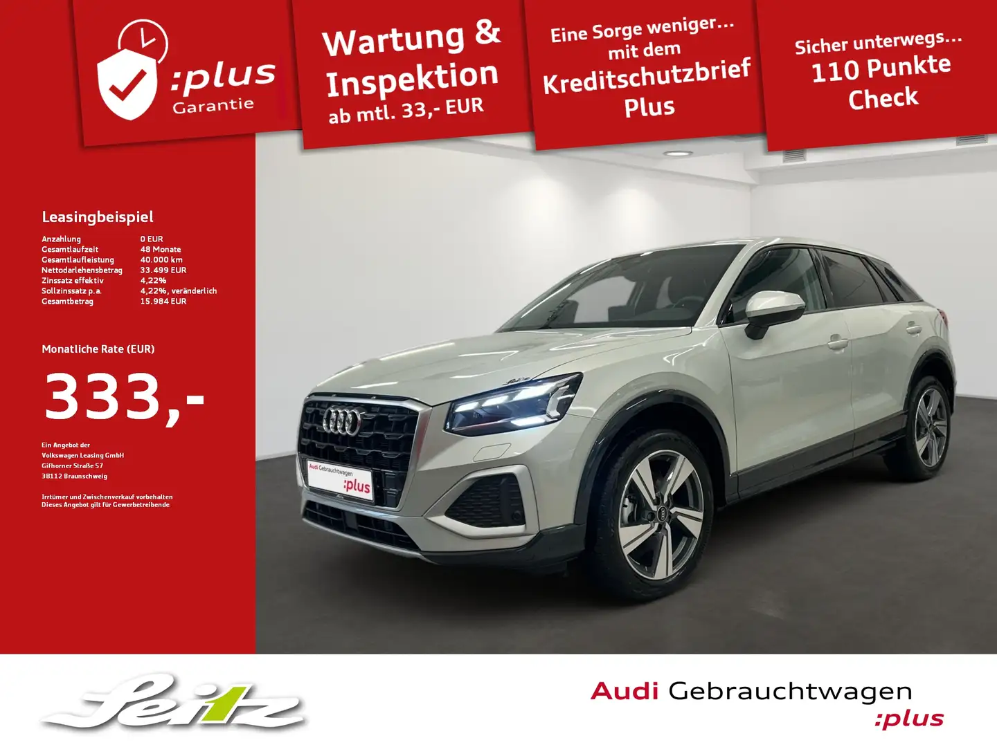 Audi Q2 35 TDI advanced *AHK*MATRIX*NAVI*PDC* Silber - 1