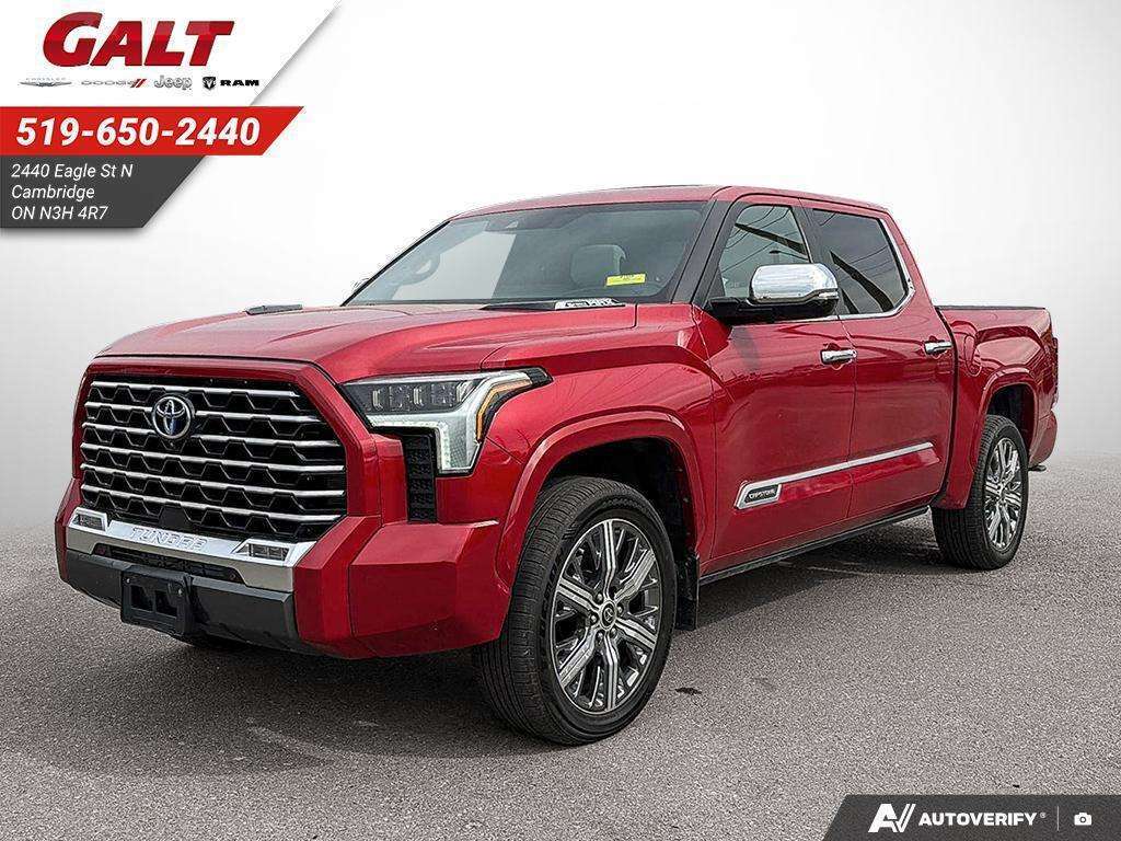 Red 2024 Toyota Tundra Hybrid Pickup Truck Four-Wheel Drive 