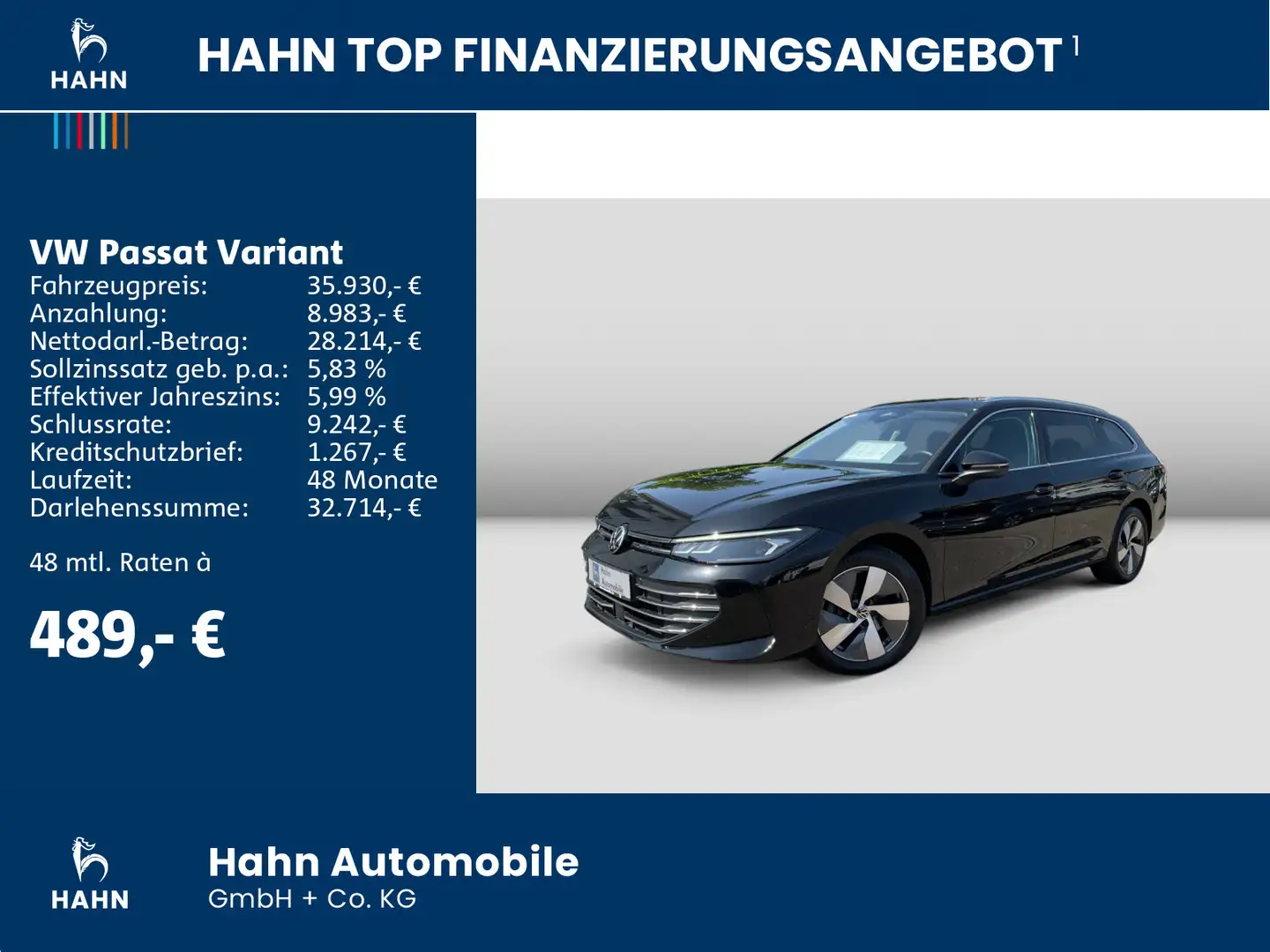 Volkswagen Passat Variant 2.0TDI DSG Business LED AHK 360° Schwarz - 2