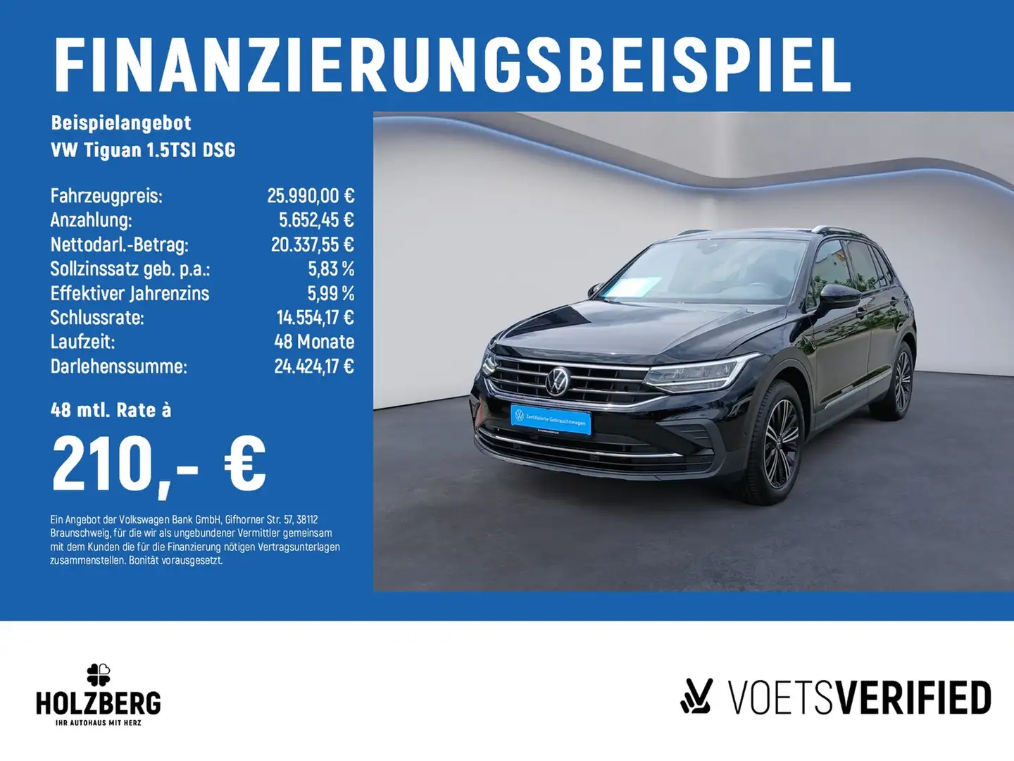 Volkswagen Tiguan 1.5TSI DSG United LED+Navi+ACC+RFK Zwart - 2