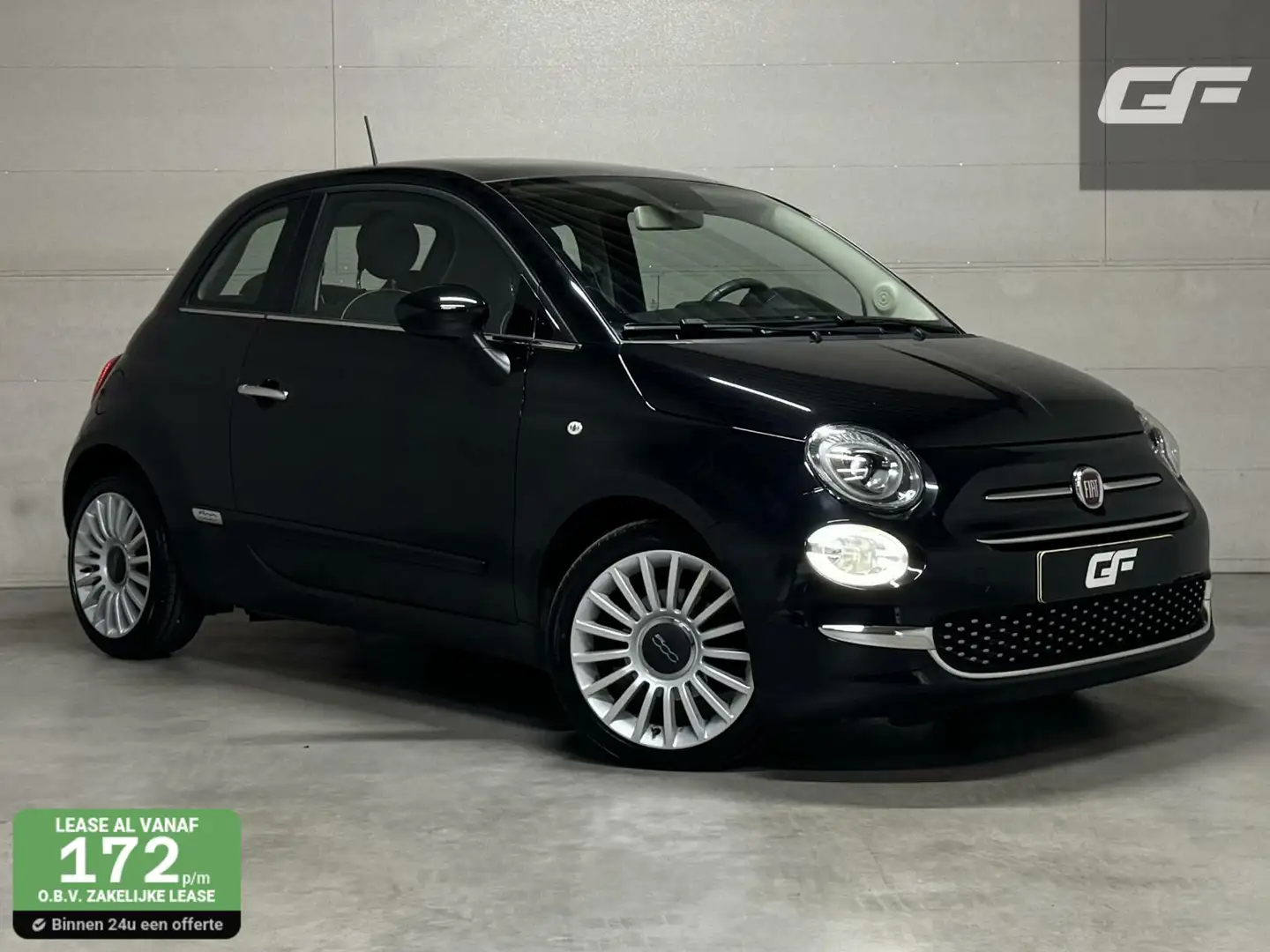 Fiat 500 0.9 TwinAir Turbo Lounge Pano Carplay Cruise NAP Zwart - 1