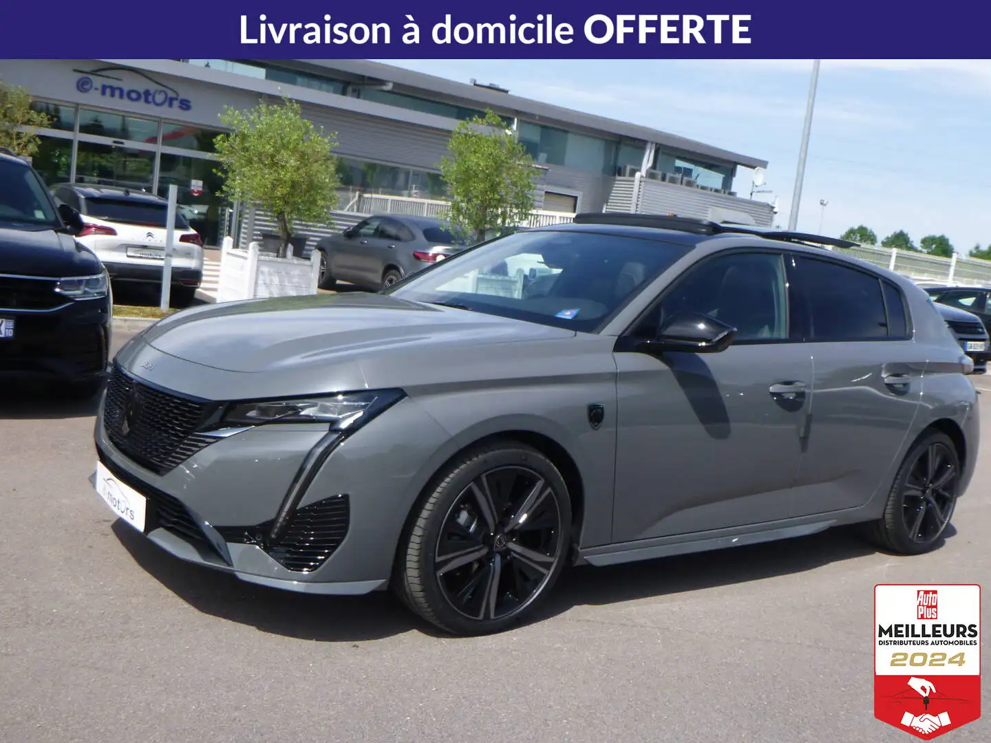 Peugeot 308 PureTech 130 S\u0026S EAT8 GT +Toit vitré +Caméra  Gris - 1