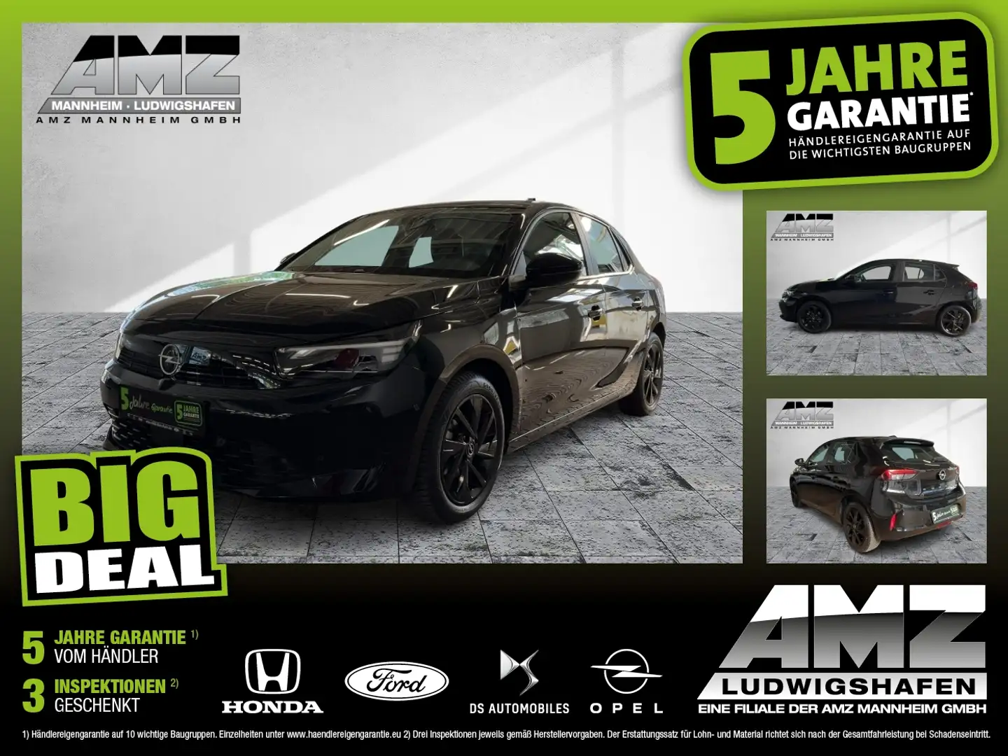 Opel Corsa F 1.2 SpurW LM KAM PDC SpurH Zwart - 1