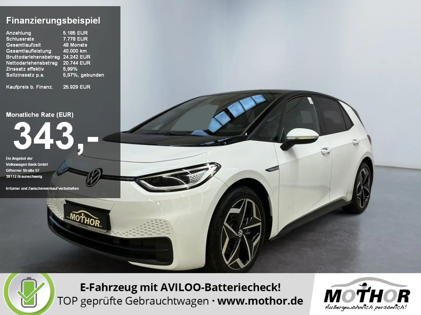 Volkswagen ID.3 .3 S Pro Tour 77 kWh Wärmepumpe Head-Up-Display Weiß - 1