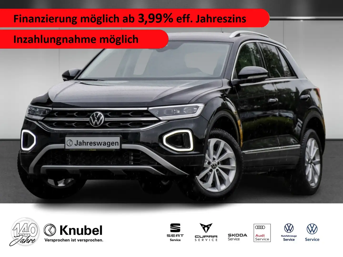 Volkswagen T-Roc Style1.5 TSI DSG LED+/NAVI/AHK/ACC/PARKASS. Schwarz - 1