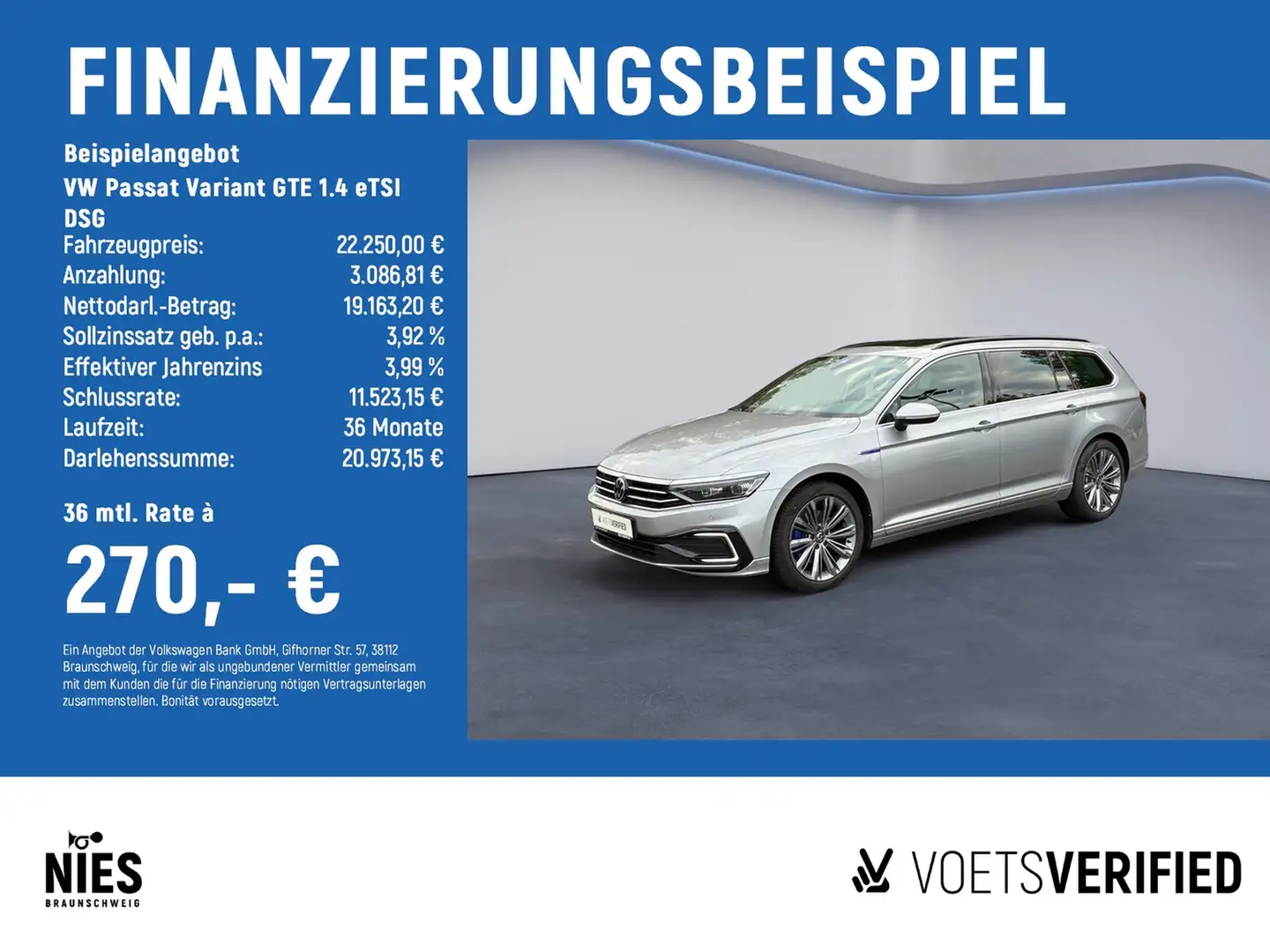 Volkswagen Passat Variant GTE 1.4 eTSI DSG AHK+MATRIX-LED+PANO Silber - 2