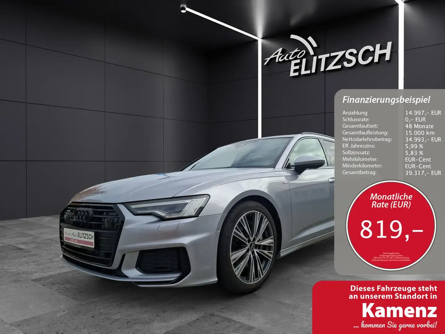 Audi A6 Avant 55 TFSI sort quattro S-tronic S-Line Matr... Silber - 1