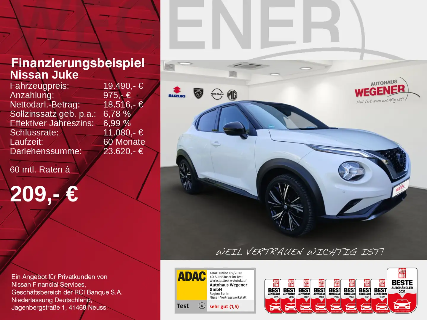 Nissan Juke JUKE 1.0 DIG-T 114 PS 7DCT N-Design, Allwetter Bianco - 2