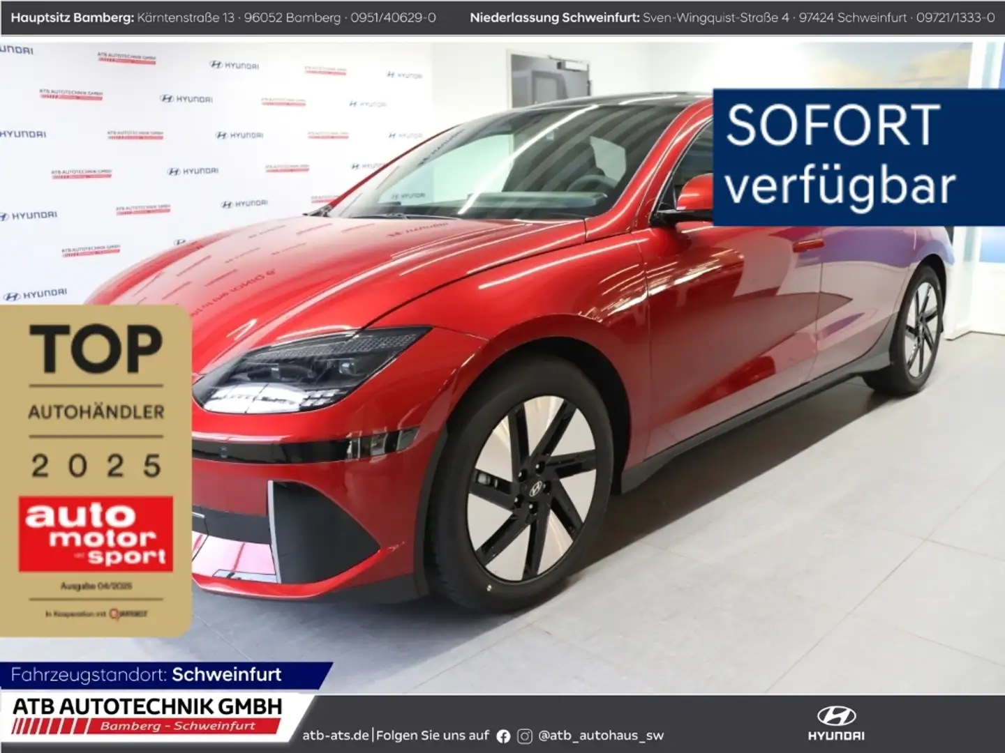 Hyundai IONIQ 6 77,4kWh TECHNIQ-Paket inkl. Sitzp. Panoramad. Červená - 1