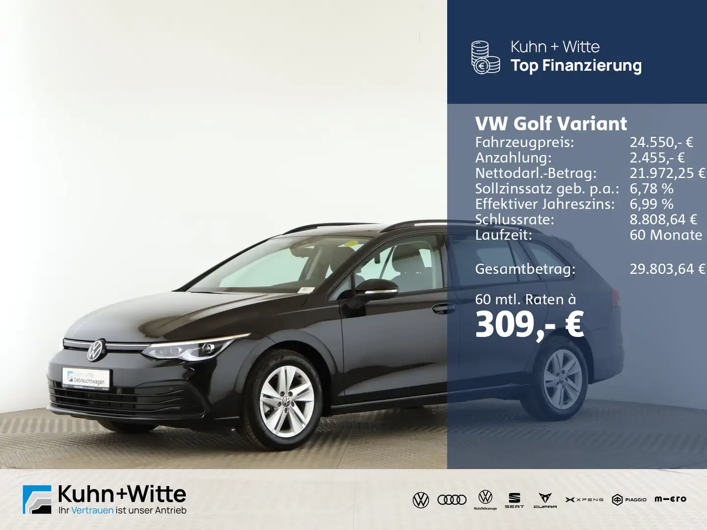 Volkswagen Golf Variant Golf VIII Variant 1.5 eTSI Life *LED*PDC*Navi*Ap Black - 1