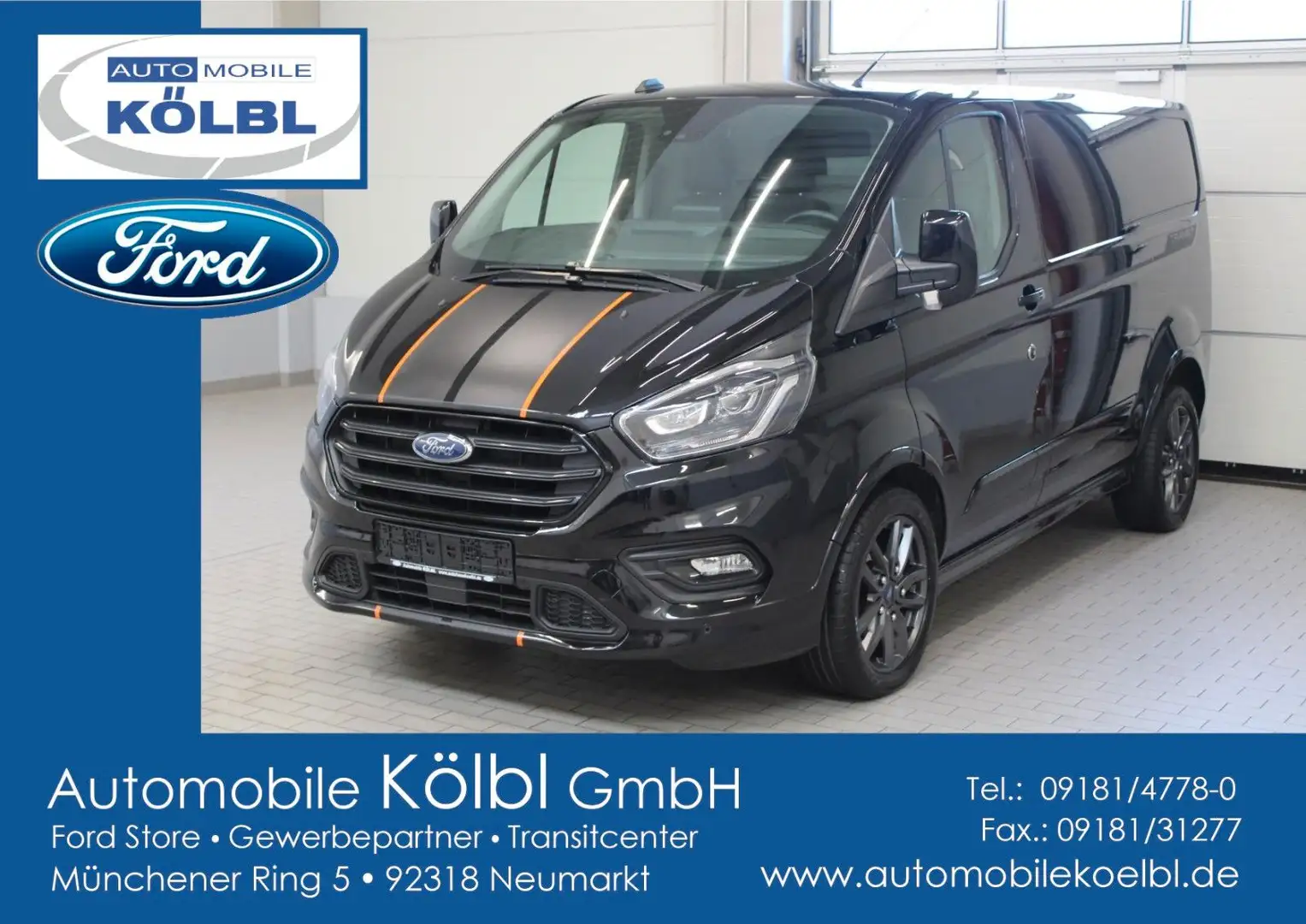 Ford Transit Custom Kasten Sport 290 L1H1, iACC/XENON Zwart - 1